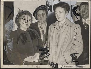 Miss Margaret Deely, Mrs. Pauline Orsi, a social worker, and Mrs. Elicia Kramek in Worcester Court
