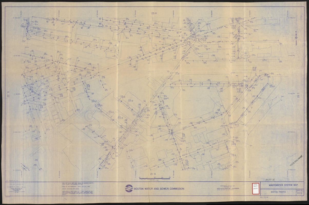 Water system map, Boston proper, sheet no. 22h