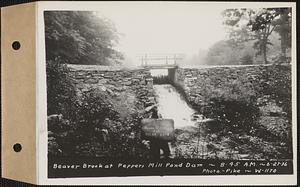 Beaver Brook at Pepper's mill pond dam, Ware, Mass., 8:45 AM, Jun. 27, 1936