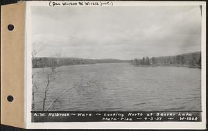 A.W. Holbrook, looking north at Beaver Lake, Ware, Mass., Apr. 3, 1937