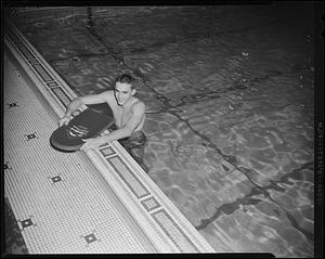 SC swimmer with floatation board