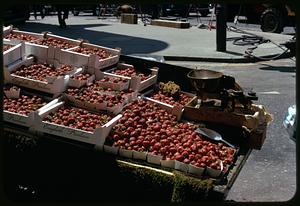 Strawberries at produce stand, London