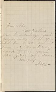 Letter from Mary W. Glover to John D. Long