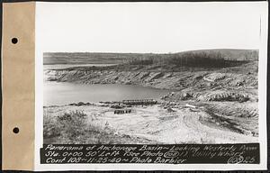 Contract No. 108, Utility Wharves, Quabbin Reservoir, Ware, panorama of anchorage basin, looking westerly from Sta. 0+00, 50 ft. left, Ware, Mass., Nov. 25, 1940