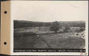 Contract No. 14, East Portion, Wachusett-Coldbrook Tunnel, West Boylston, Holden, Rutland, abandoned filter bed, Shaft 2, Holden, Mass., Aug. 31, 1931