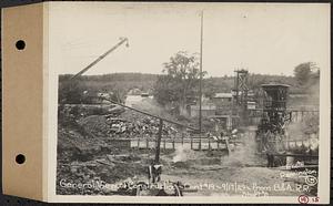 Contract No. 19, Dam and Substructure of Ware River Intake Works at Shaft 8, Wachusett-Coldbrook Tunnel, Barre, general view of construction, from Boston and Albany Railroad, Shaft 8, Barre, Mass., Sep. 17, 1929