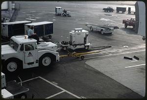 Trucks and trailers, airport tarmac