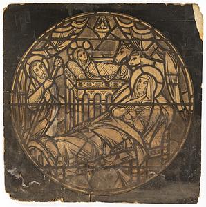 Cartoon of an unidentified medallion of the Holy Family