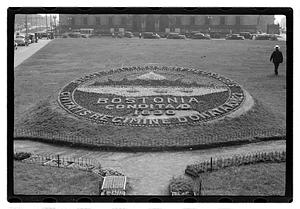 "Bostonia Condita AD 1630" floral design of the seal of the City of Boston, Copley Square