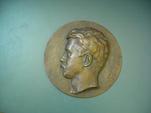 Tondo bronze bas-relief sculpture