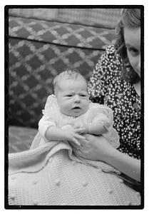 Unidentified baby, possibly in a christening gown