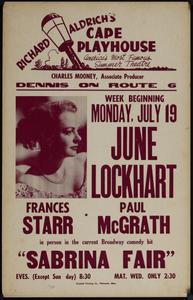 June Lockhart, Frances Staff, Paul McGrath in person in the current Broadway comedy hit "Sabrina Fair"