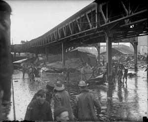 Wreckage under the elevated where many express trucks parked, Molasses Disaster