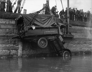 Cudahy Packing Co. truck goes into Ft. Point. Channel