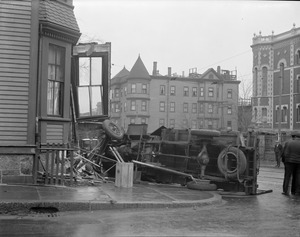 Truck hits house and does much damage