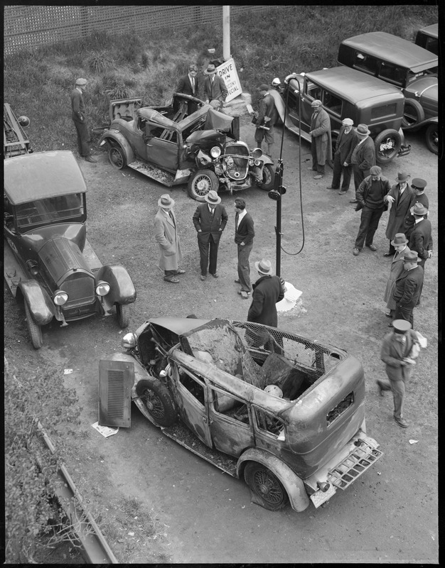 Wrecked autos at yard