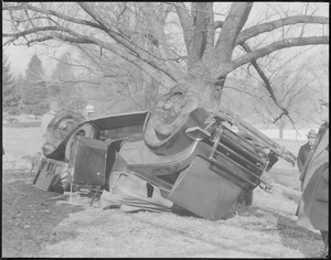 Auto wreck near Chestnut Hill Reservoir. Richard Marshall was nearly killed.