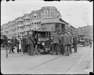 Trolley hits car - Boston