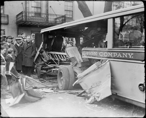 Bus accident - Wash. DL. Two buses collide, 17th St. and R.I. Ave. Two men killed. En Route from Chevy Chase.