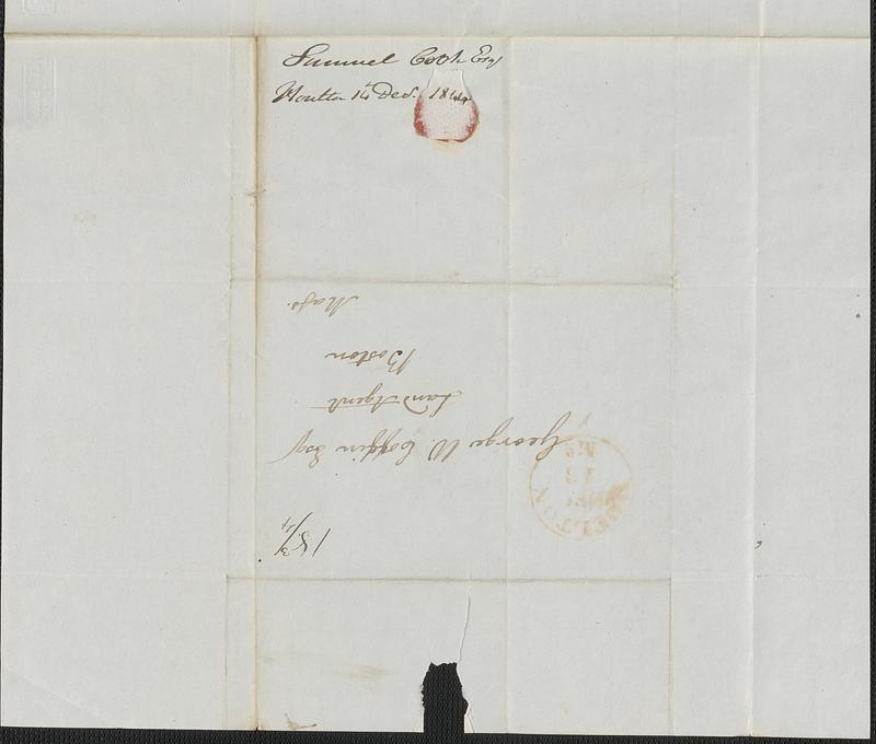 Samuel Cook to George Coffin, 14 December 1844 - Digital Commonwealth