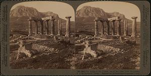 The temple at Old Corinth, one of the oldest Doric structures - S. to the Acropolis, Greece