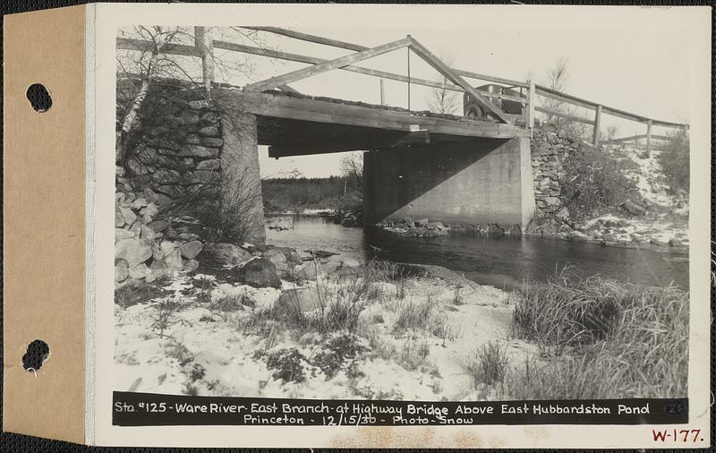 Station #125, Ware River, East Branch, at highway bridge above East Hubbardston Pond, Princeton, Mass., Dec. 15, 1930