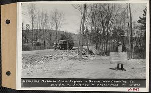 Barre Wool Combing Co. Ltd., showing rubbish dumped near Powder Mill dam, Barre, Mass., 2:10 PM, May 15, 1935