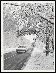 Hazardous highway condition dispelled thoughts of beauty as motorist inched slowly over the state's roads.