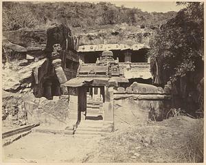 Façade of Jain Cave XXXII (Indhra Sabha), Ellora