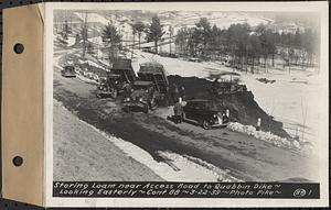 Contract No. 88, Furnishing and Storing Top Soil, Quabbin Dike and Quabbin Park Cemetery, Ware, storing loam near access road to Quabbin Dike. Looking easterly, Ware, Mass., Mar. 22, 1939