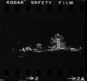 Shaheen's Fun-O-Rama Park lit up at night