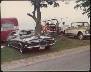 Leaving for fireman's muster at Richmond, Warren tub on a truck