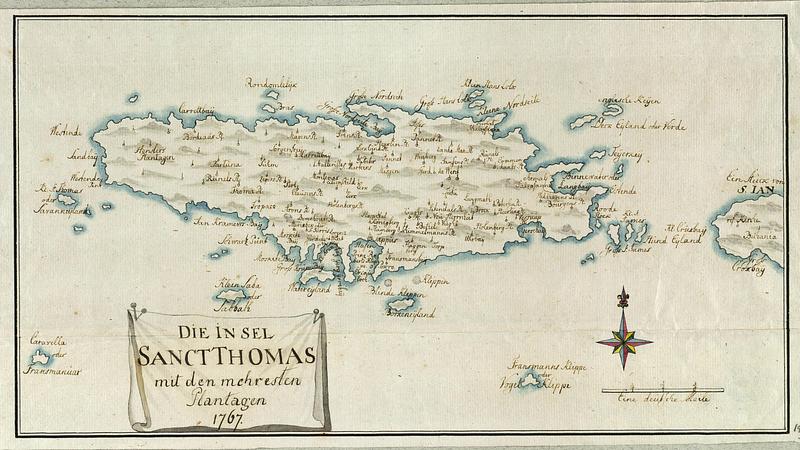 Die Insel Sanct Thomas mit den mehresten Plantagen