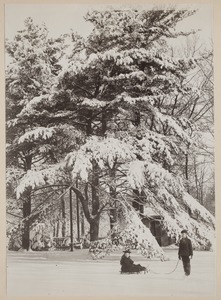 Photograph Album of the Newell Family of Newton, Massachusetts - Florence and Channing in Snow -