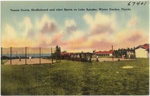 Tennis courts, shuffleboard and other sports on Lake Apopka, Winter Garden, Florida