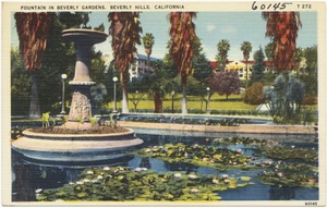 Fountain in Beverly Gardens, Beverly Hills, California
