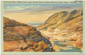 Townsend Pass, looking down upon lowest point in North America, Death Valley, California