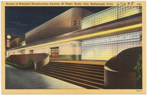Studio of National Broadcasting System, at night, Radio City, Hollywood, Calif.