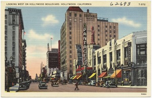 Looking west on Hollywood Boulevard, Hollywood, California