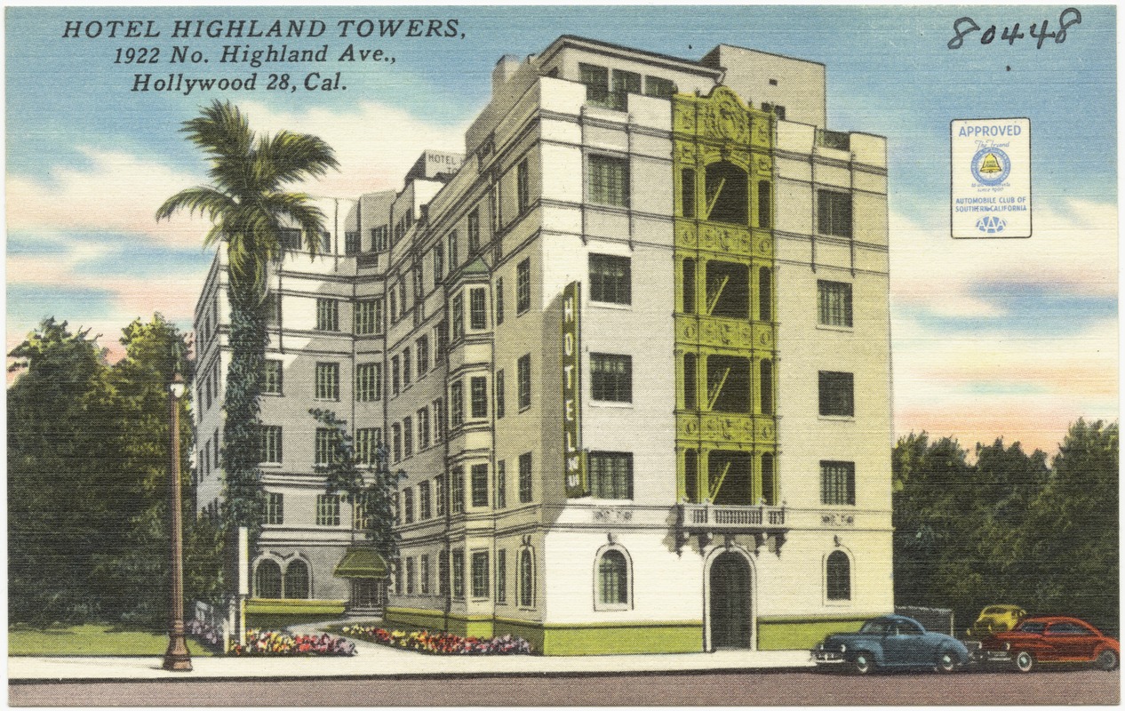 Hotel Highland Towers,1922 No. Highland Ave., Hollywood 28, Cal.