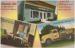 Plywood, Ltd., 2 1/2 blks. north of Pacific Coast Highway