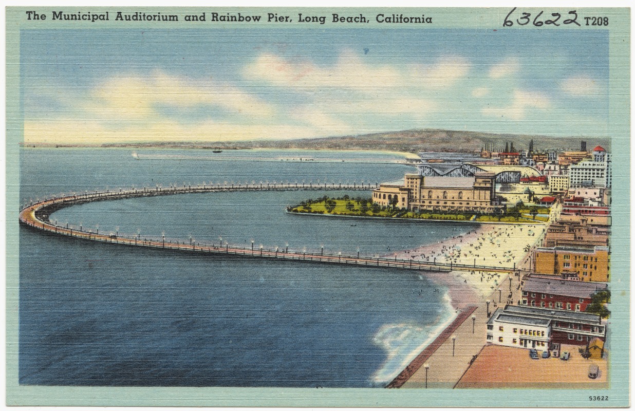 The municipal Auditorium and Rainbow Pier, Long Beach, California