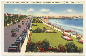 The beach front, along East Ocean Avenue, Long Beach, California