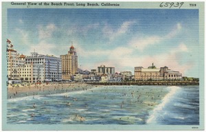 General view of the beach front, Long Beach, California