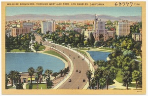 Wilshire Boulevard, through Westlake Park, Los Angeles, California