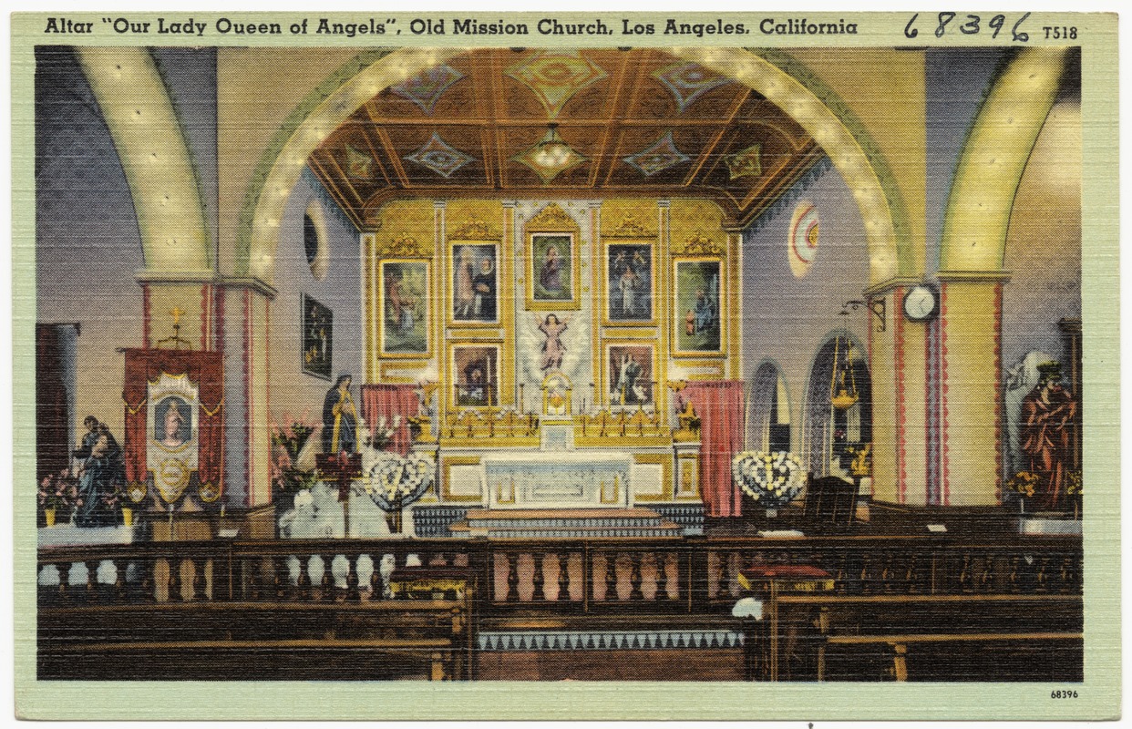 Altar "Our Lady Queen of Angels", Old Mission Church, Los Angeles, California