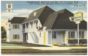 Normandy Motor Lodge. 1141 Crenshaw Blvd. (3 1/2 blocks from Wilshire Blvd.) Los Angeles, Cal.