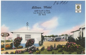 Billows Motel, 6220 South La Brea, Los Angeles 56, Calif. AX 9510