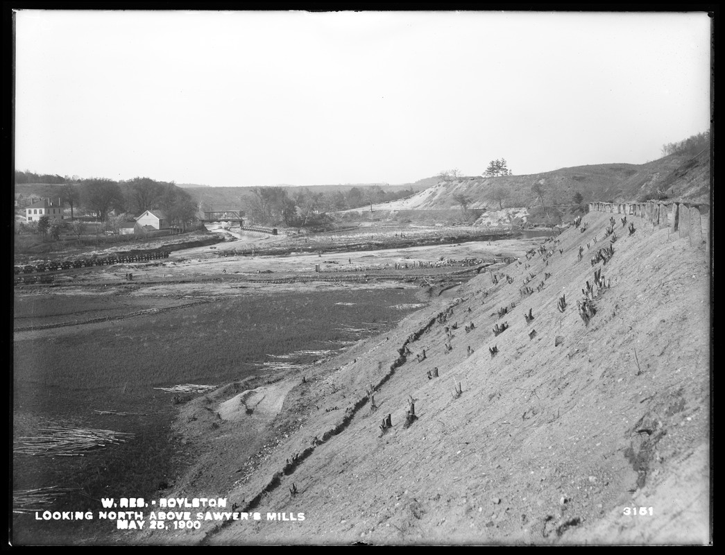 Wachusett Reservoir, looking north above Sawyer's Mills, Boylston, Mass., May 25, 1900