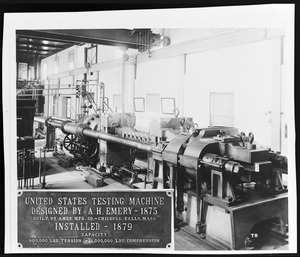 United States Testing Machine designed by A.H. Emery, 1875